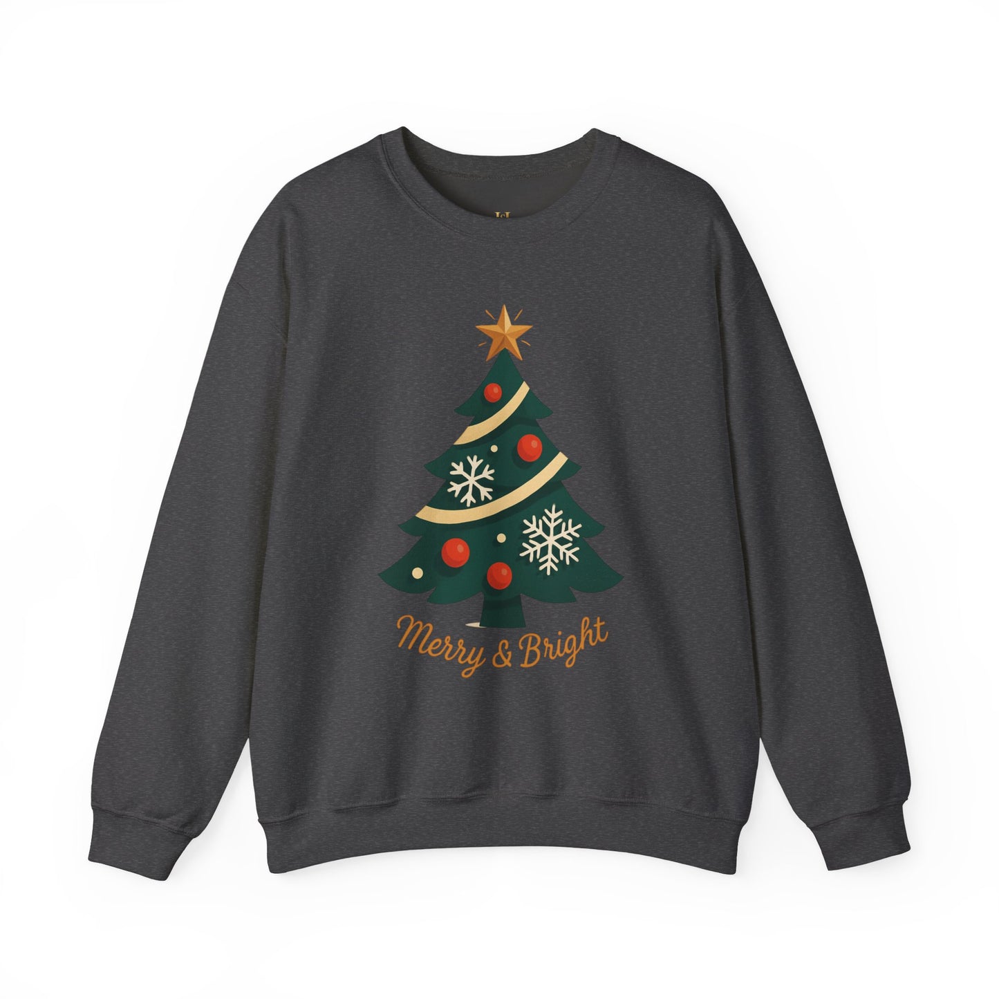 Christmas Tree Crewneck Sweatshirt – "Merry & Bright" Holiday Sweatshirt