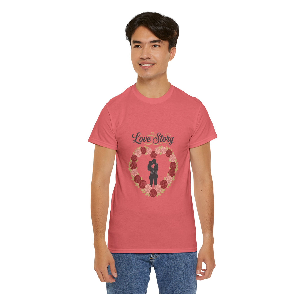 Love Story T-Shirt — 'Love Story' Floral Heart Romance Tee