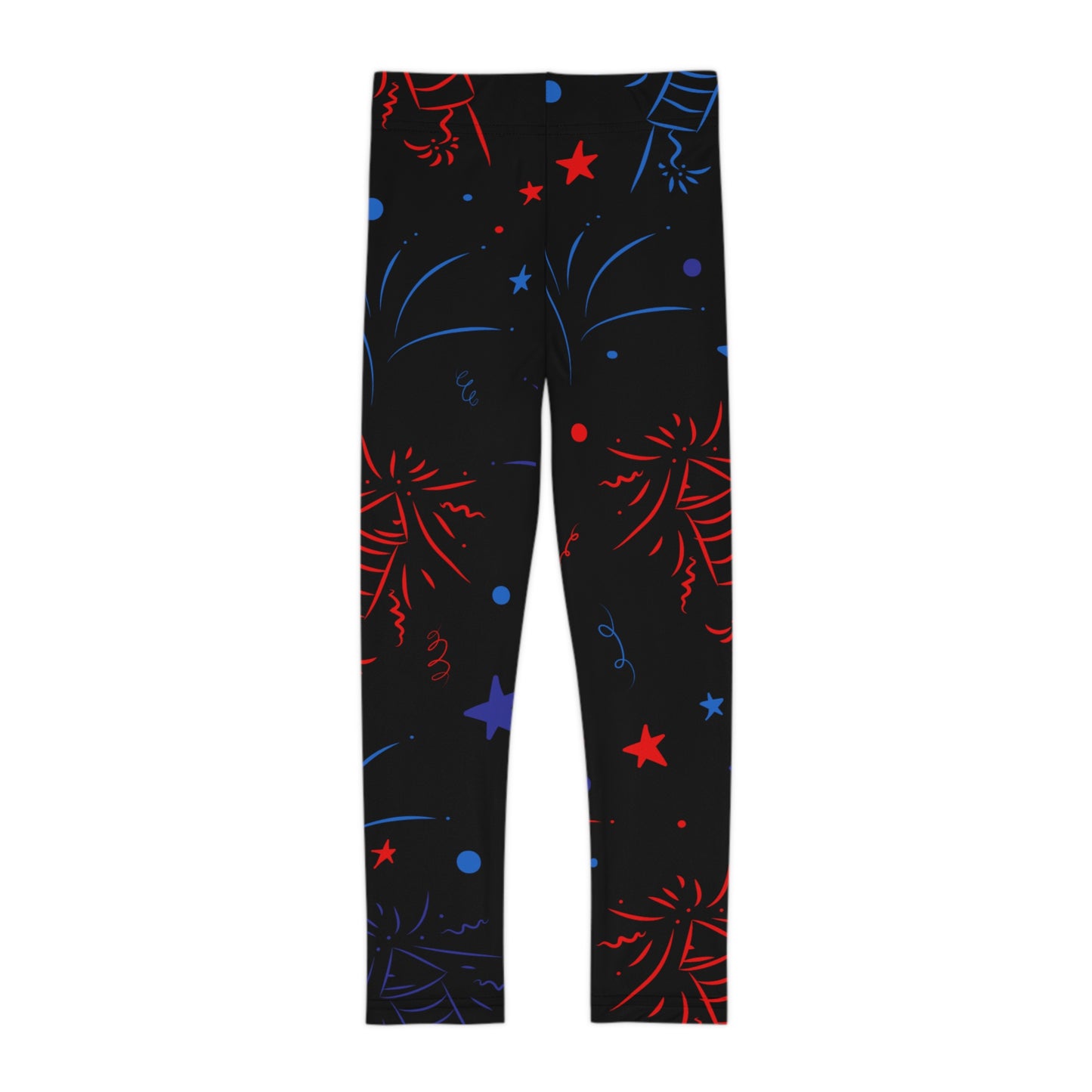 Fun Fireworks Kids Leggings, Colorful Kids Yoga Pants, Holiday Leggings for Children, Summer Celebration Outfit, Cute Children’s Activewear