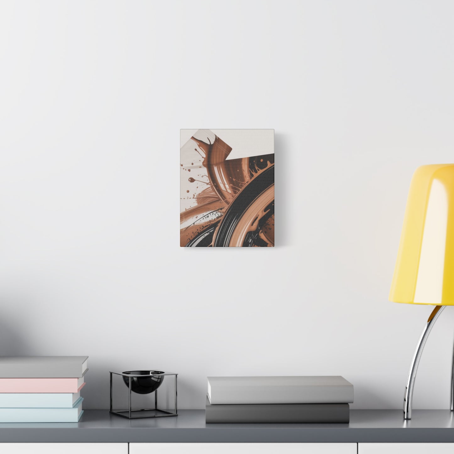 Abstract Brown Swirl Matte Canvas Wall Art (Stretched 1.25")