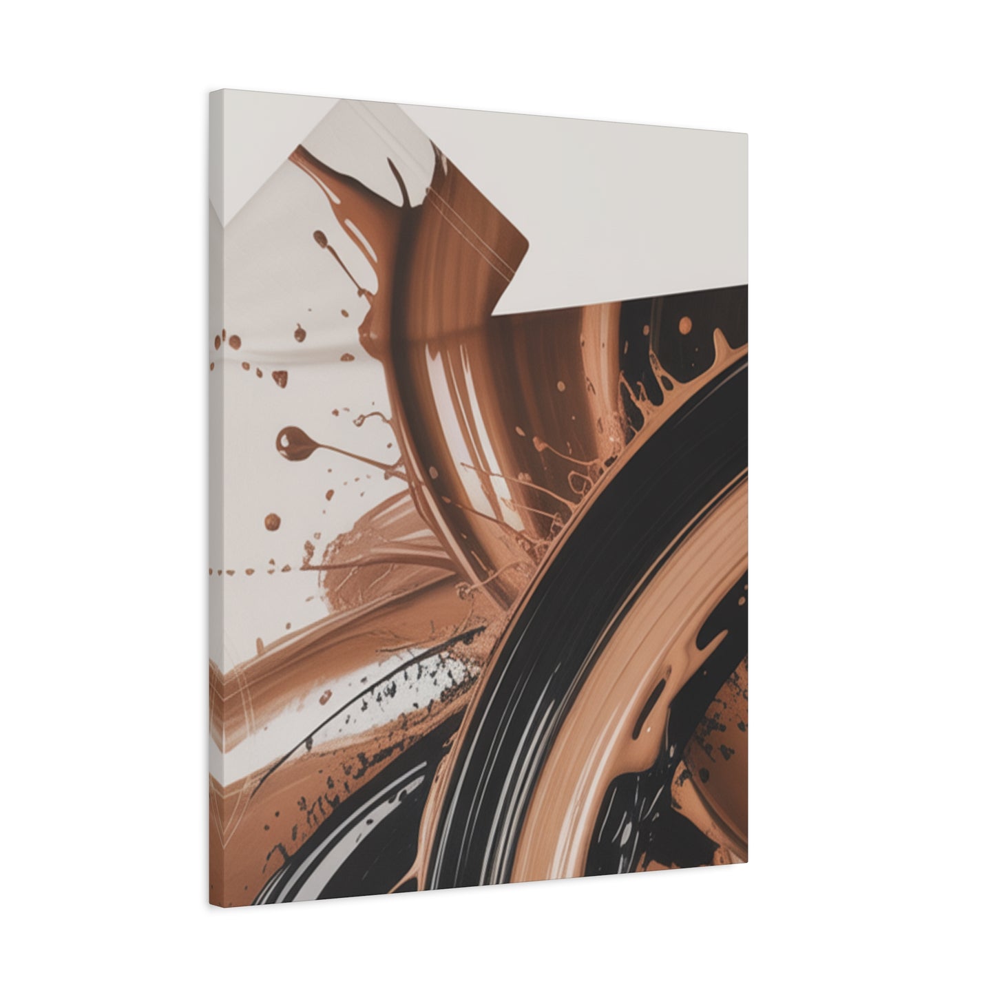 Abstract Brown Swirl Matte Canvas Wall Art (Stretched 1.25")