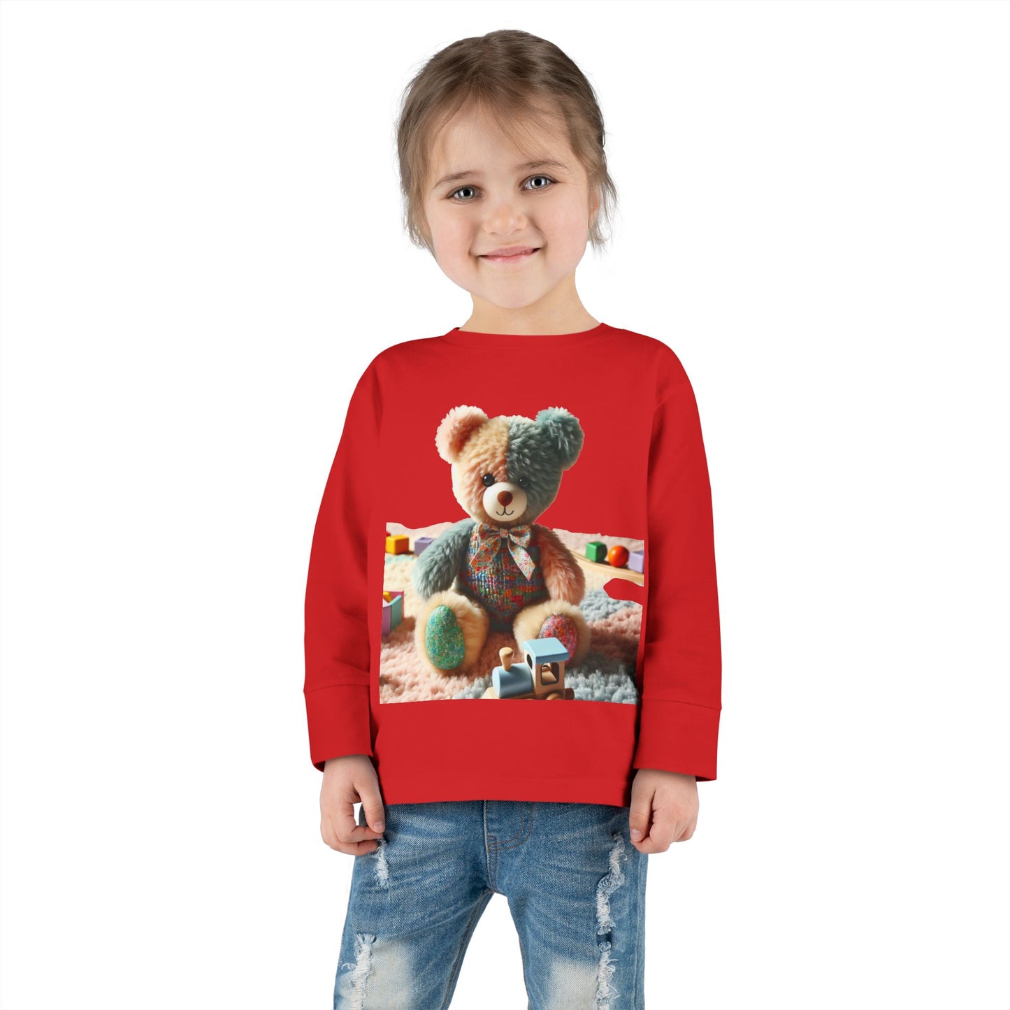 Toddler Long Sleeve Tee with Adorable Bear Design, Cute Kids Shirt, Gift for Toddlers, Birthday Outfit, Baby Shower Gift