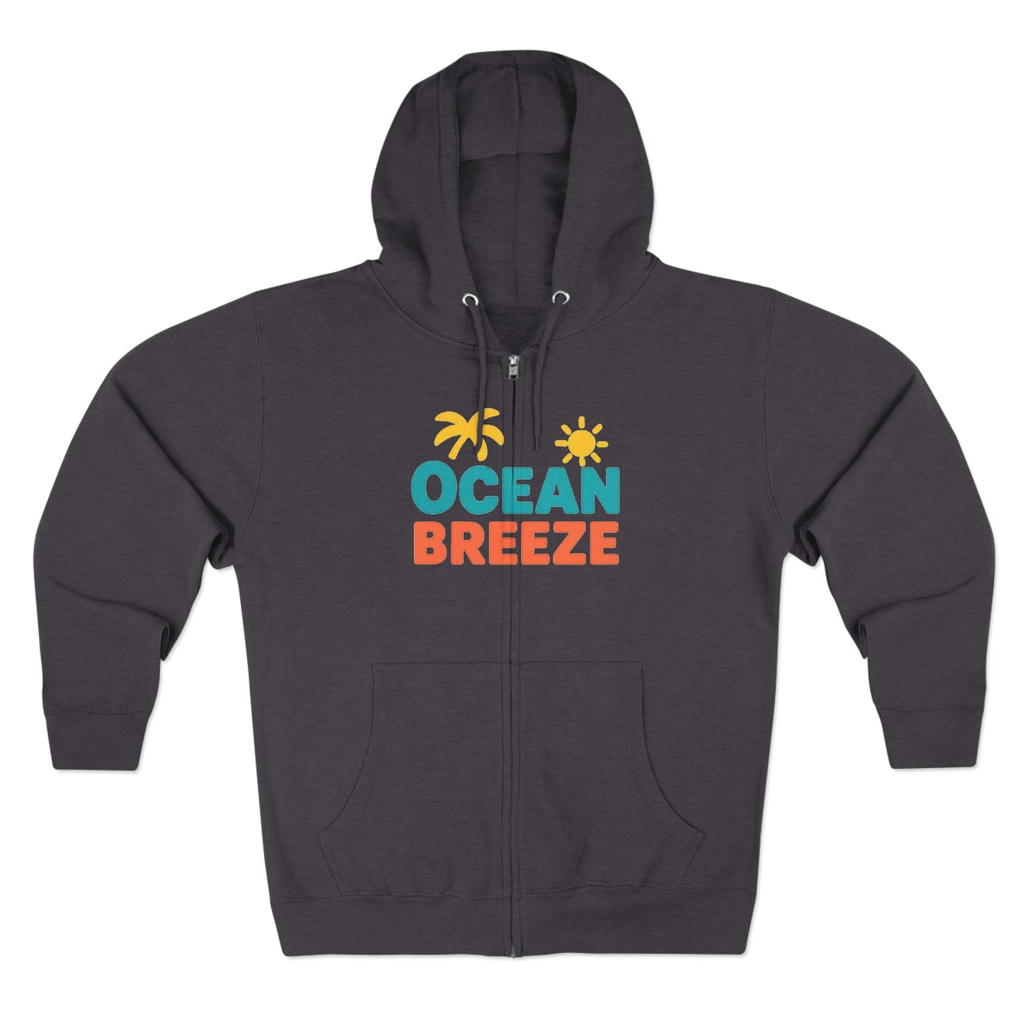 Ocean Breeze Unisex Zip Hoodie, Cozy Lightweight Jacket, Beach Vibes Wear, Summer Evenings Apparel, Ideal Gift for Friends