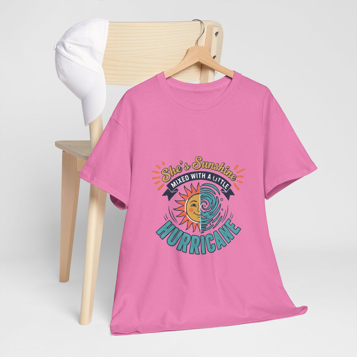 Sun & Sea Hurricane Graphic Tee – Retro Split Sun Wave Design