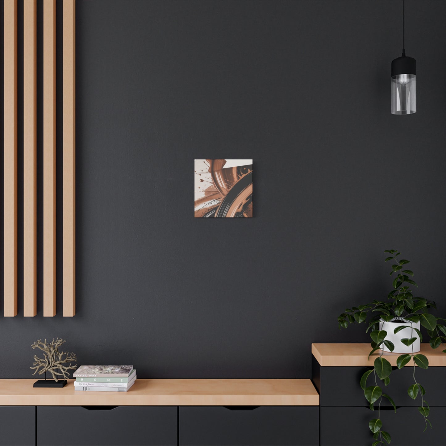 Abstract Brown Swirl Matte Canvas Wall Art (Stretched 1.25")