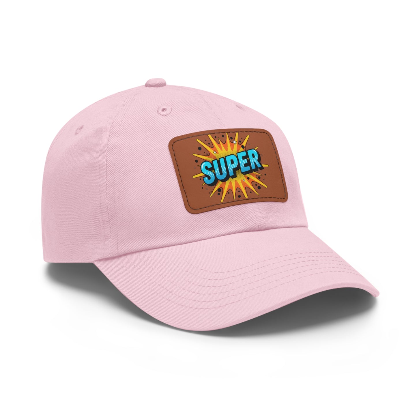Super Dad Leather Patch Dad Hat — Embroidered 'SUPER' Cap