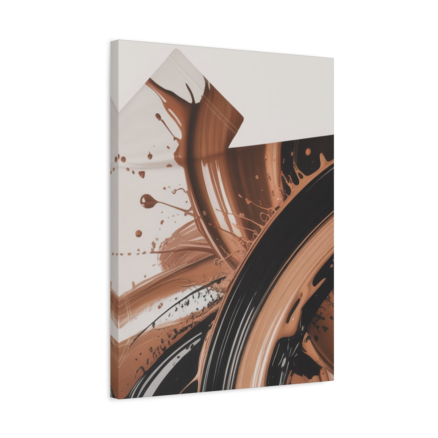 Abstract Brown Swirl Matte Canvas Wall Art (Stretched 1.25")