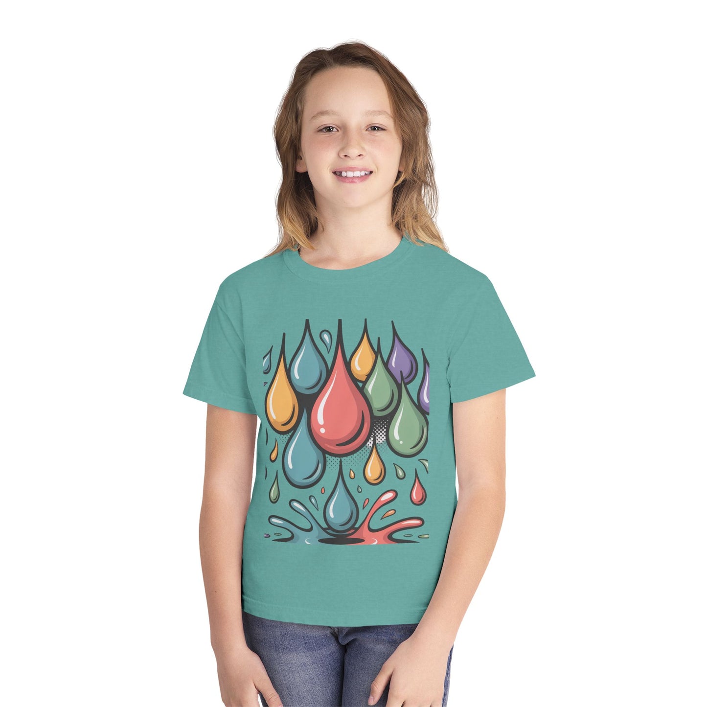 Colorful Rain Drop Youth Midweight Tee