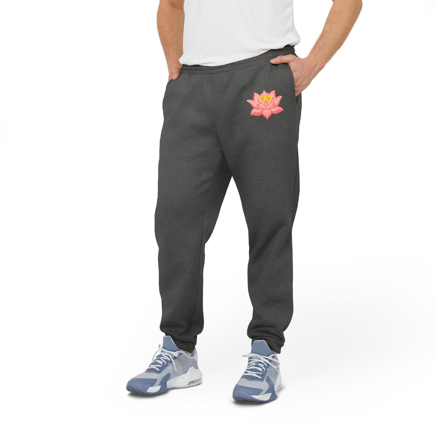 Cozy Unisex Fleece Joggers with Floral Design - Perfect for Relaxation, Sports, Gift, Everyday Wear, Yoga, Athleisure
