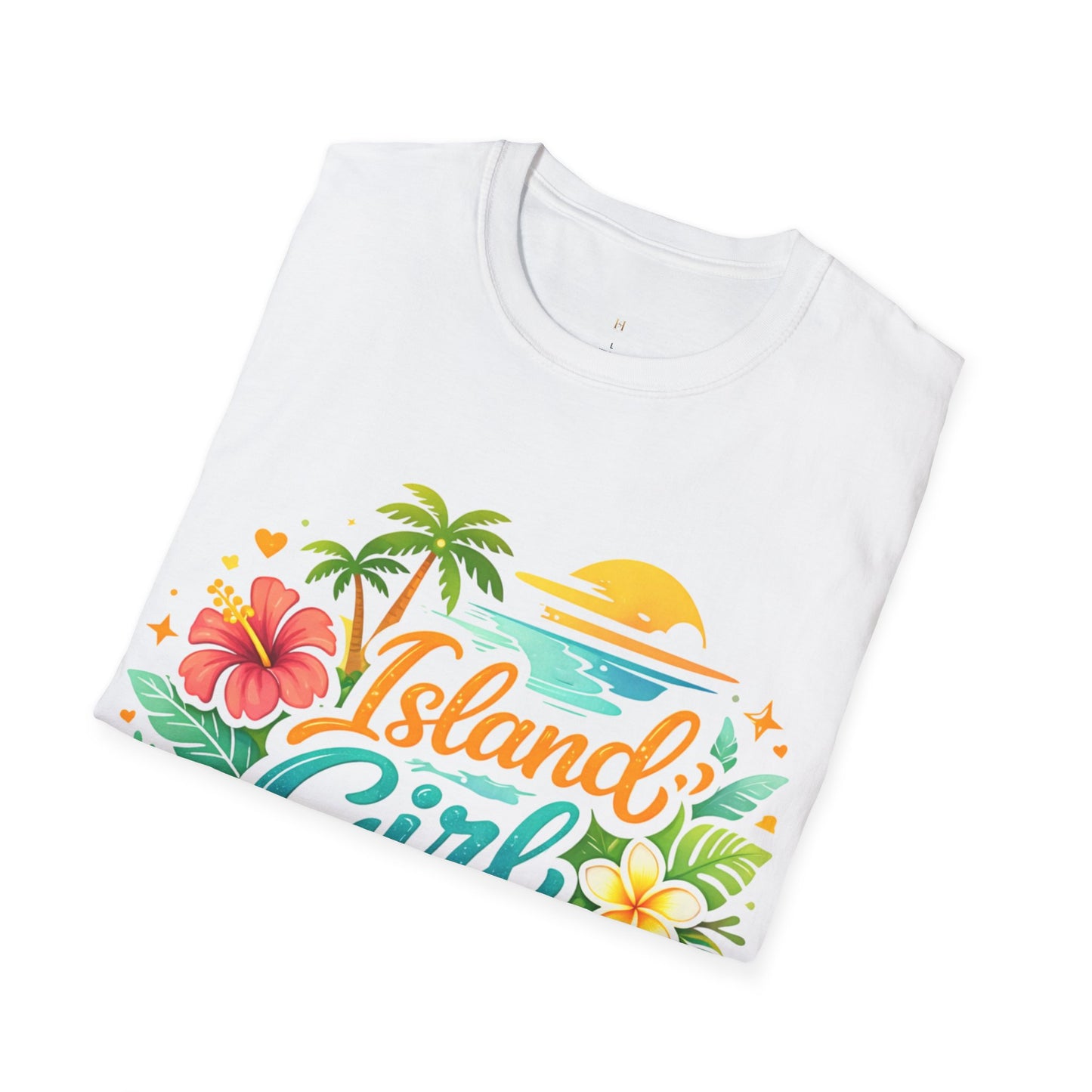 Island Girl Energy T-Shirt – Tropical Floral Sunset Tee