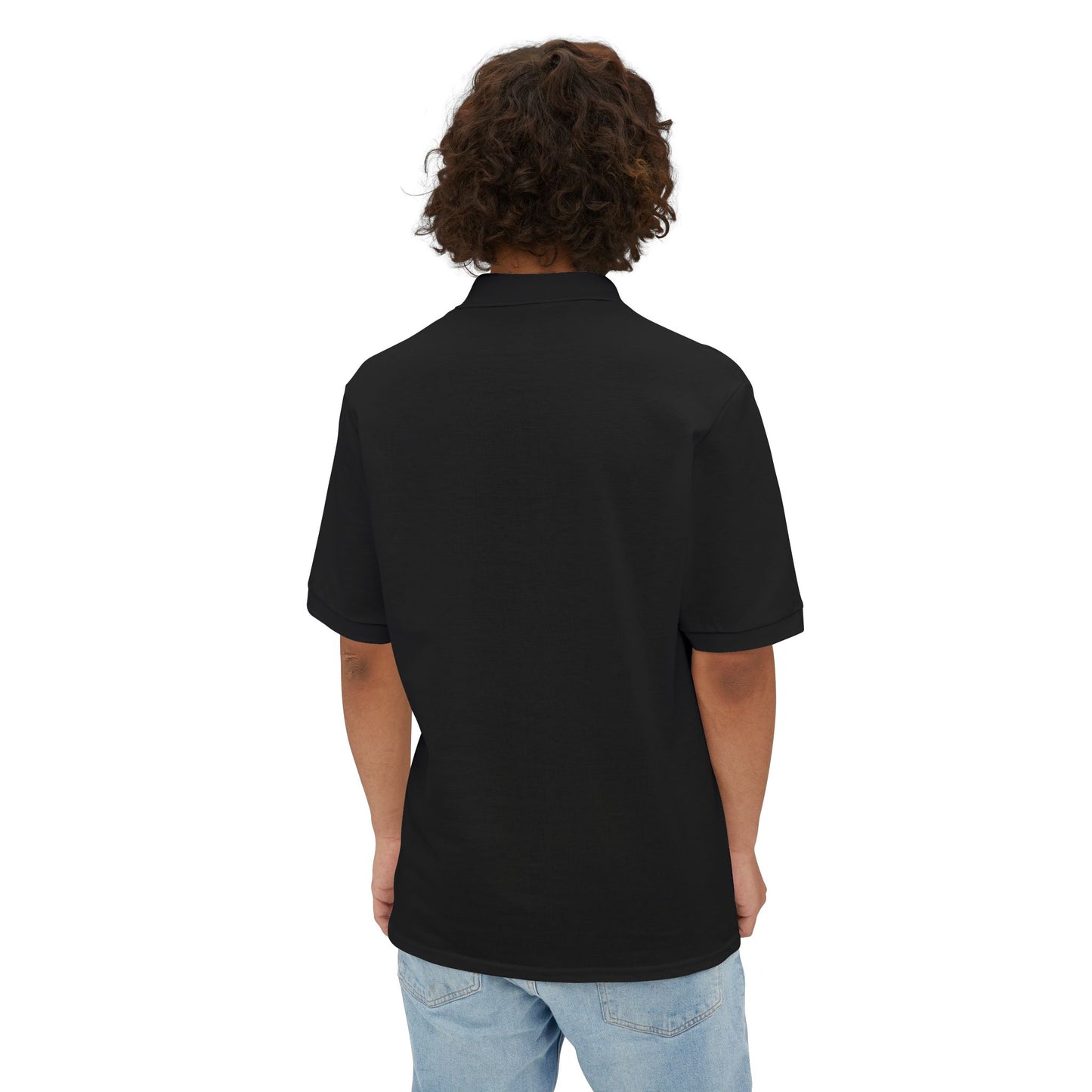 Men's Piqué Polo with Equestrian Design - Stylish Golf Shirt