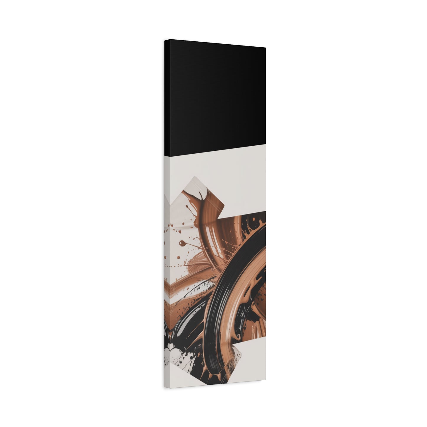 Abstract Brown Swirl Matte Canvas Wall Art (Stretched 1.25")