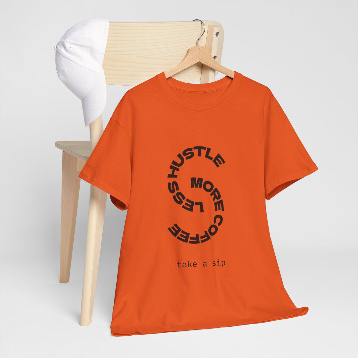 Coffee Hustle Tee — "Hustle More, Coffee Less" Minimal Graphic T-Shirt