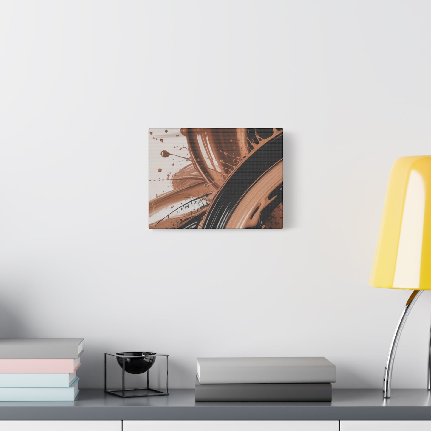 Abstract Brown Swirl Matte Canvas Wall Art (Stretched 1.25")