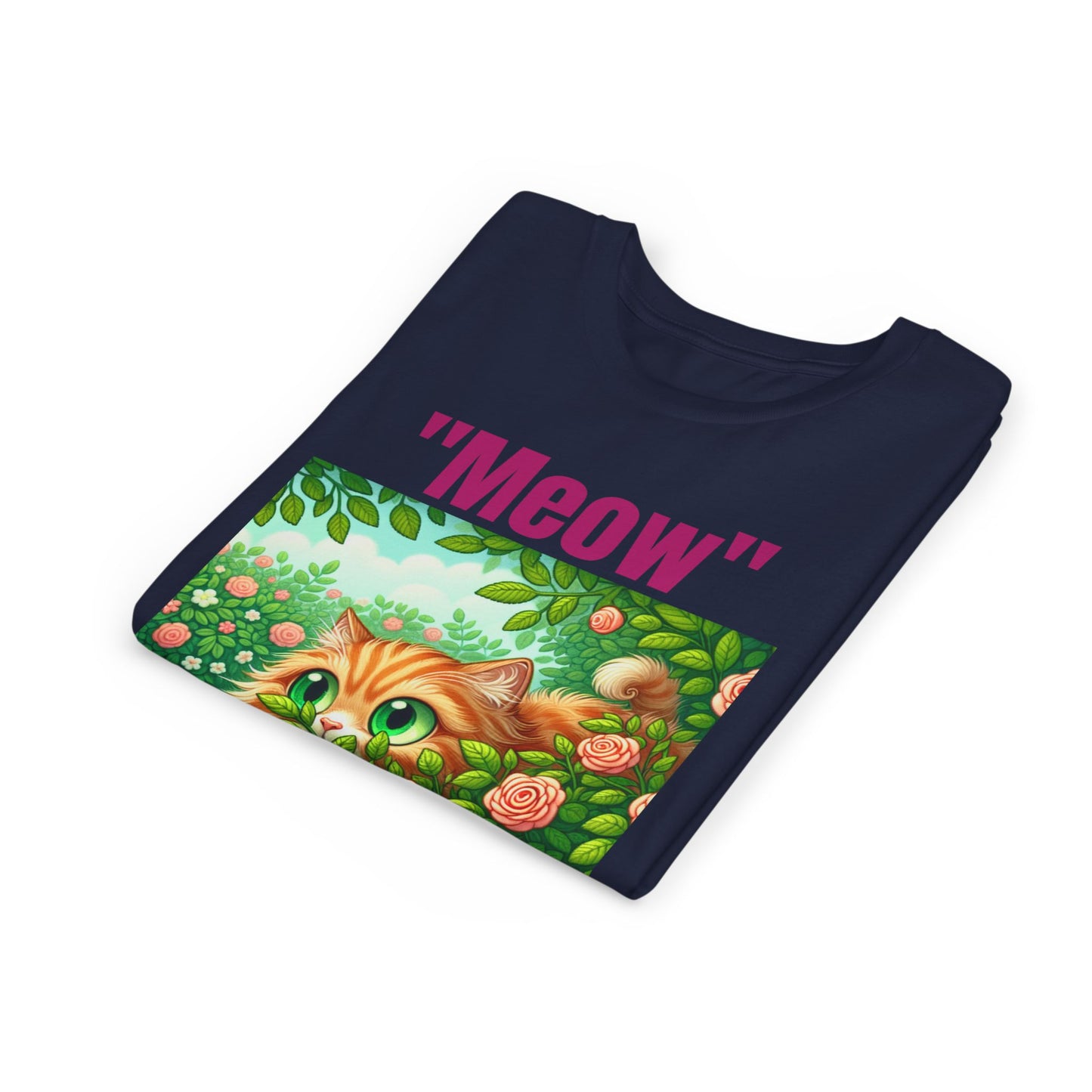 Meow Cat Youth Tee, Cute Kitten Shirt