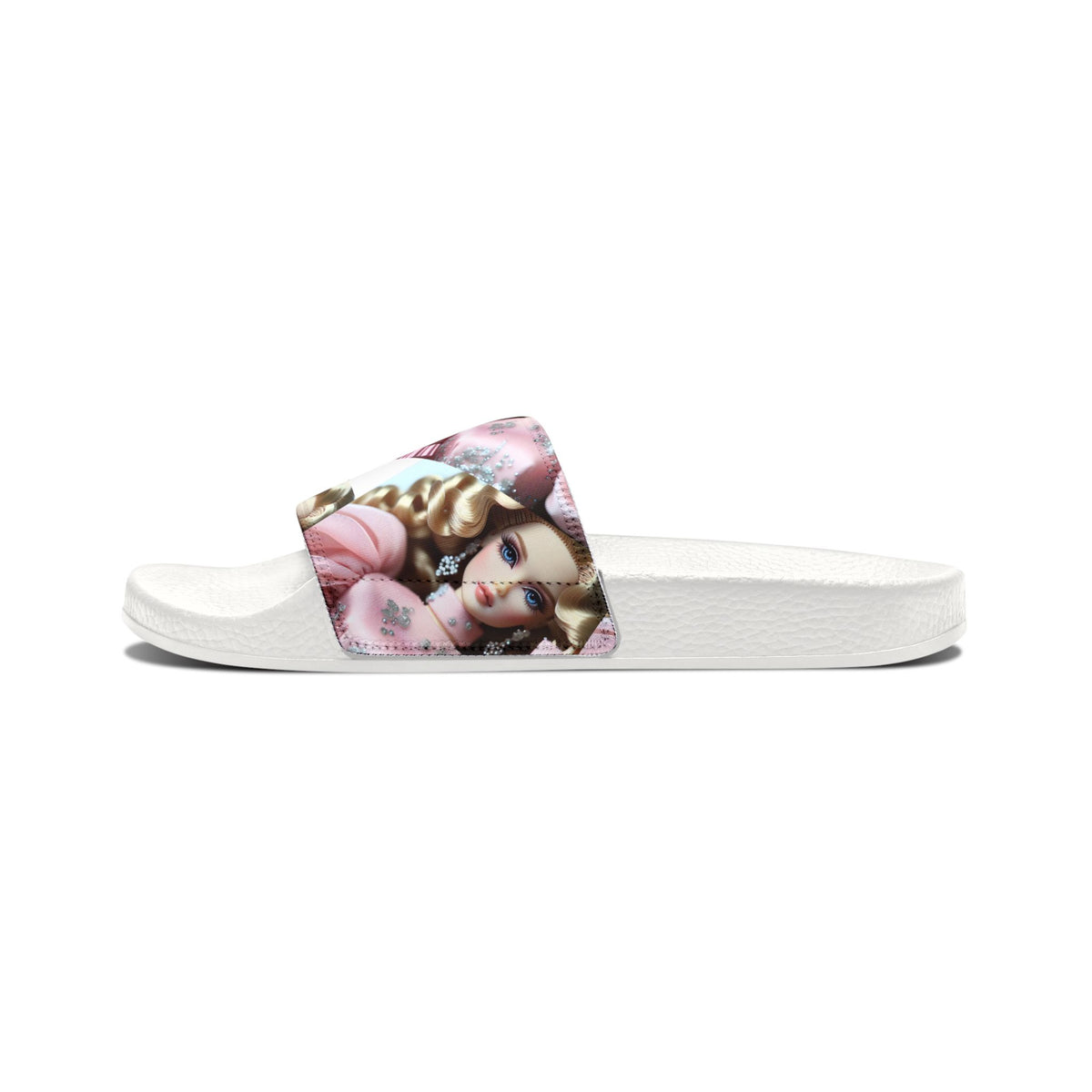 Youth Slide Sandals — Cute Doll Pattern Removable-Strap Slides