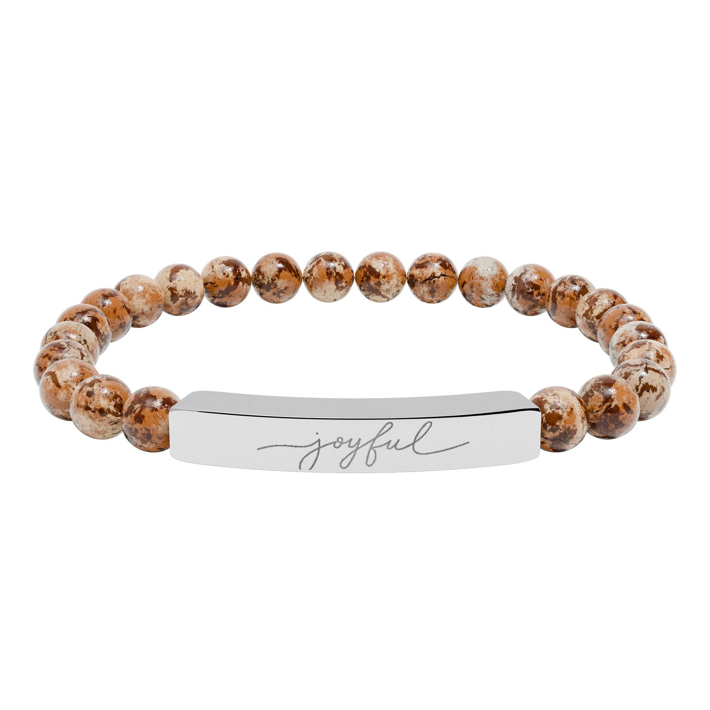 Engraved Natural Stone Stretch Bracelet