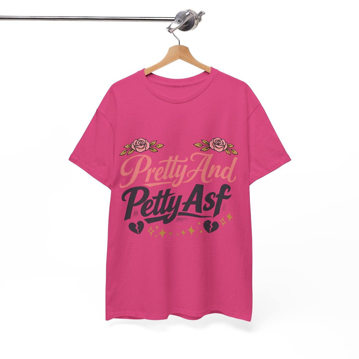 Pretty And Petty Asf Tee — Floral Retro Slogan T‑Shirt
