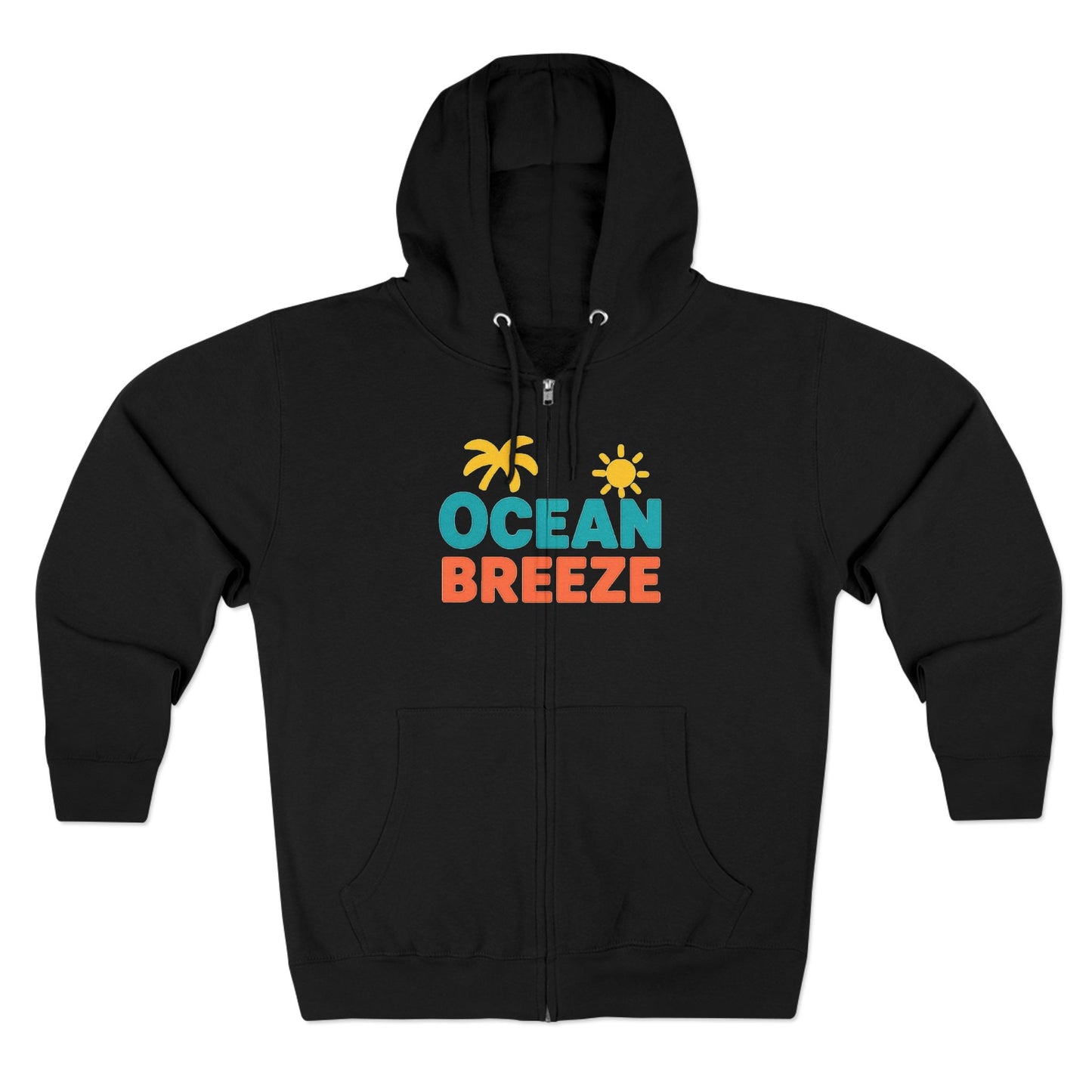 Ocean Breeze Unisex Zip Hoodie, Cozy Lightweight Jacket, Beach Vibes Wear, Summer Evenings Apparel, Ideal Gift for Friends