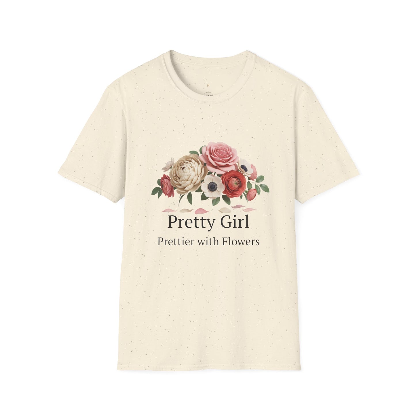 Floral "Pretty Girl" T-Shirt — Prettier with Flowers Casual Tee