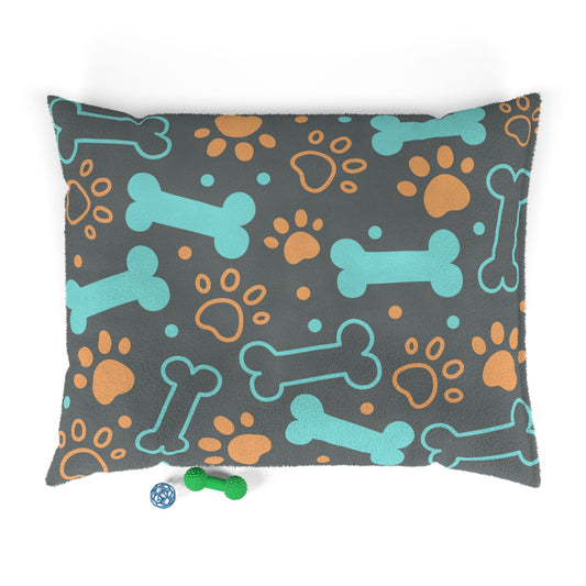 Pet Bed — Cozy Paw & Bone Plush Dog Cushion