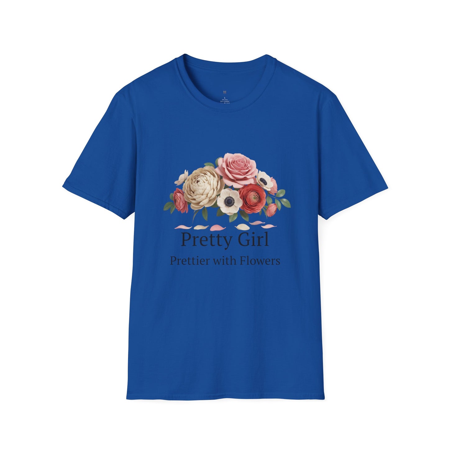 Floral "Pretty Girl" T-Shirt — Prettier with Flowers Casual Tee