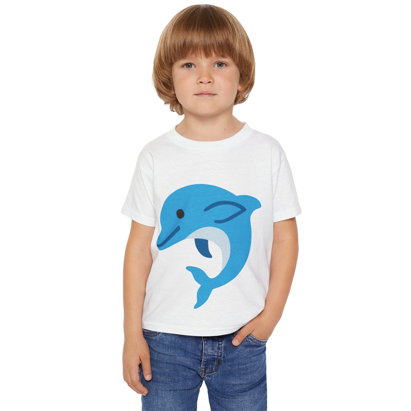 Cute Dolphin Toddler T-shirt, Eco-Friendly Kidswear