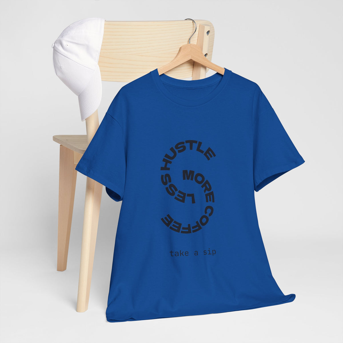 Coffee Hustle Tee — "Hustle More, Coffee Less" Minimal Graphic T-Shirt