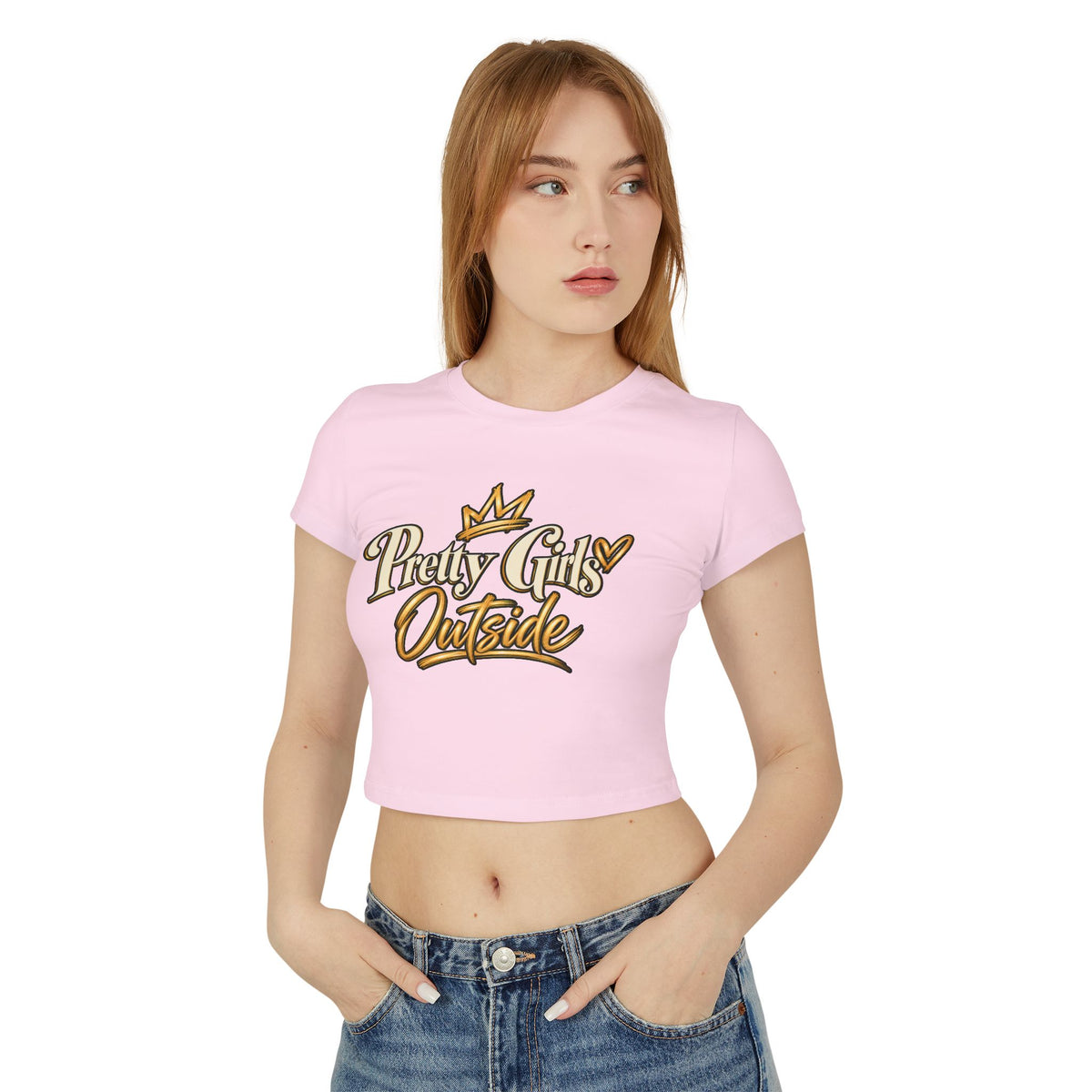 Pretty Girls Outside Crop Tee — Women's Graphic Baby T-Shirt