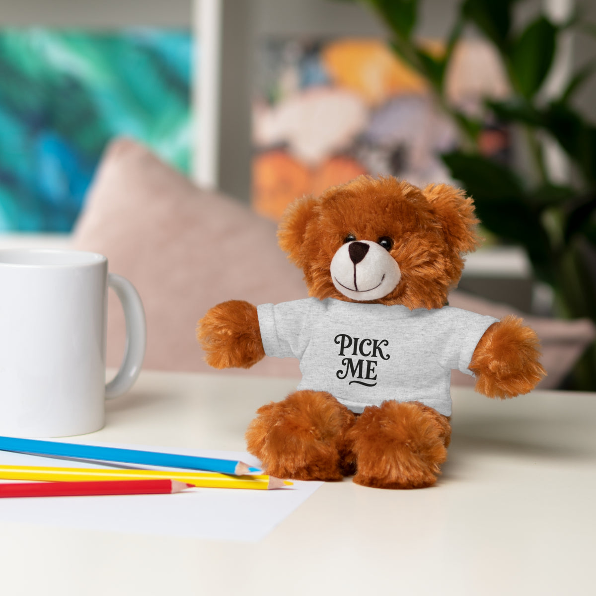 Pick Me Plush Bear with Tee — Cute Stuffed Animal Gift