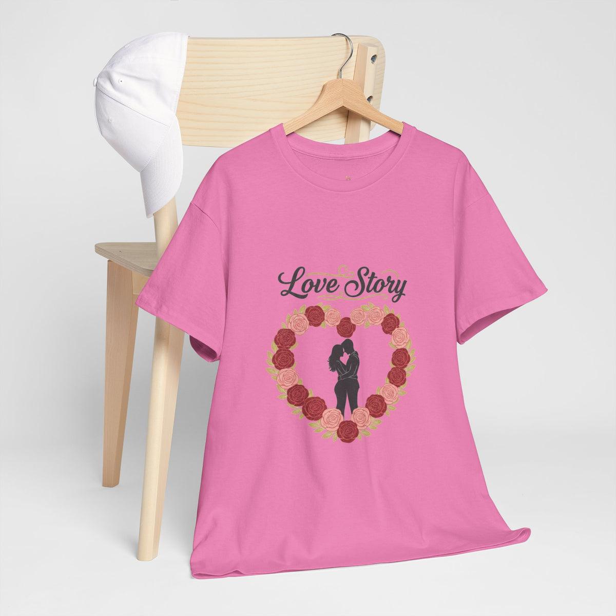 Love Story T-Shirt — 'Love Story' Floral Heart Romance Tee