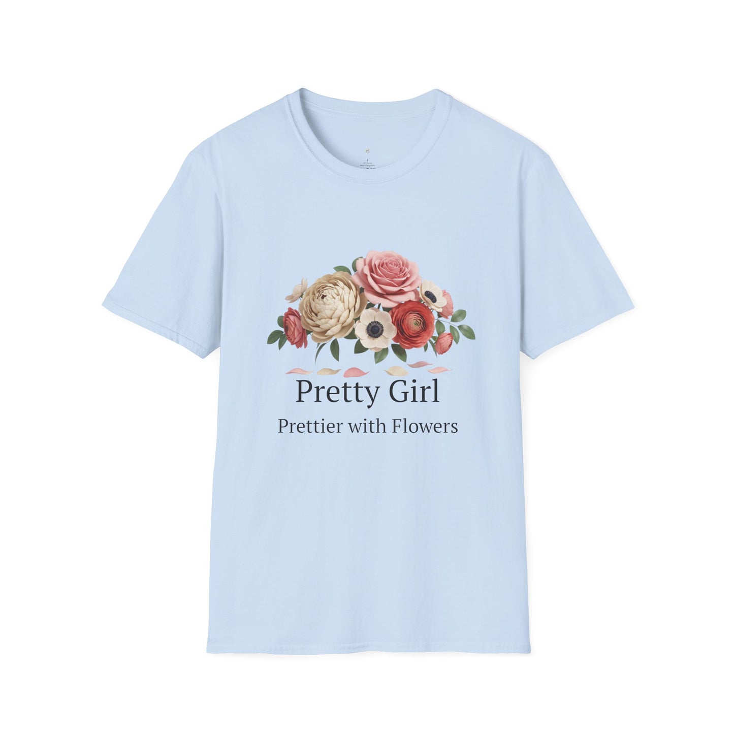 Floral "Pretty Girl" T-Shirt — Prettier with Flowers Casual Tee