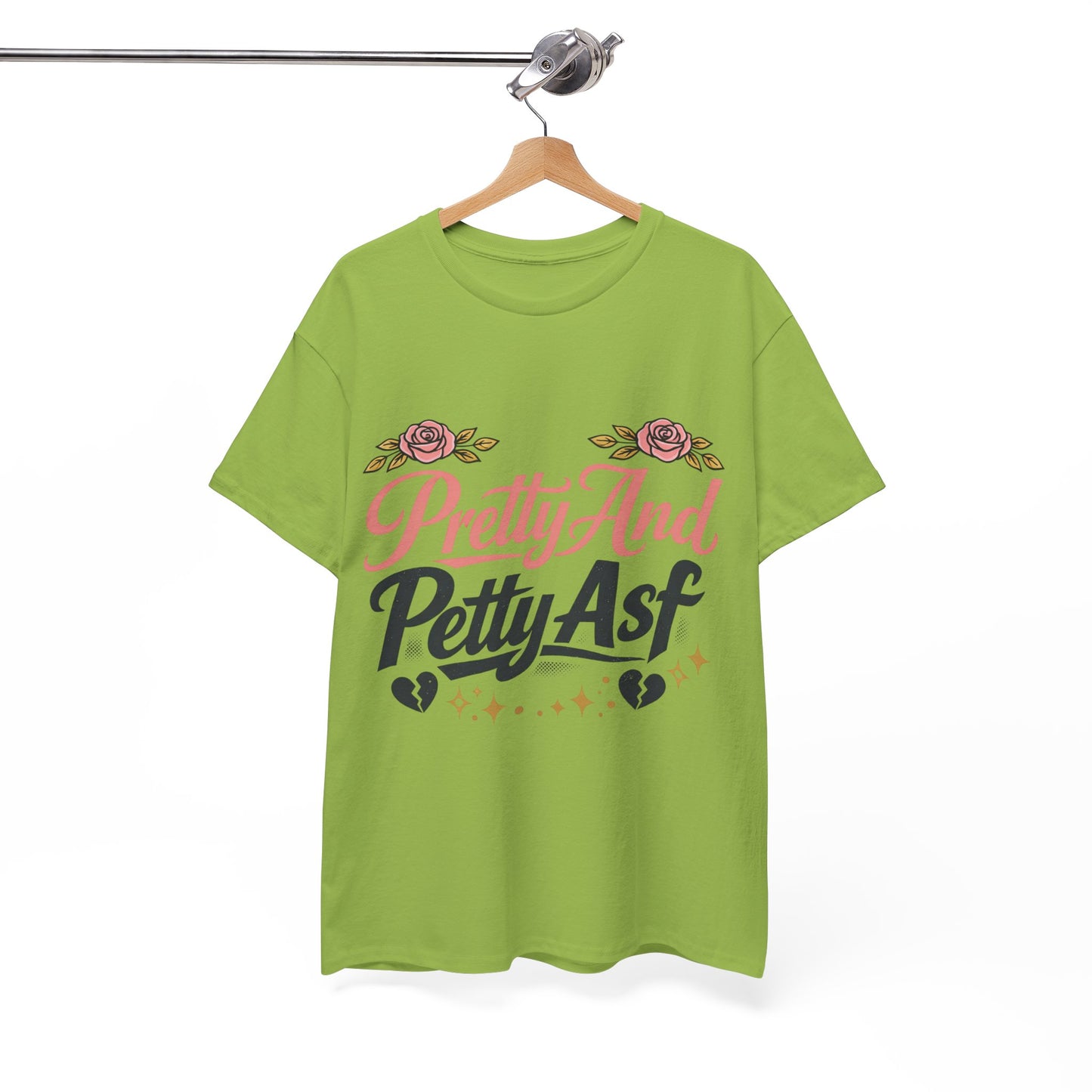 Pretty And Petty Asf Tee — Floral Retro Slogan T‑Shirt