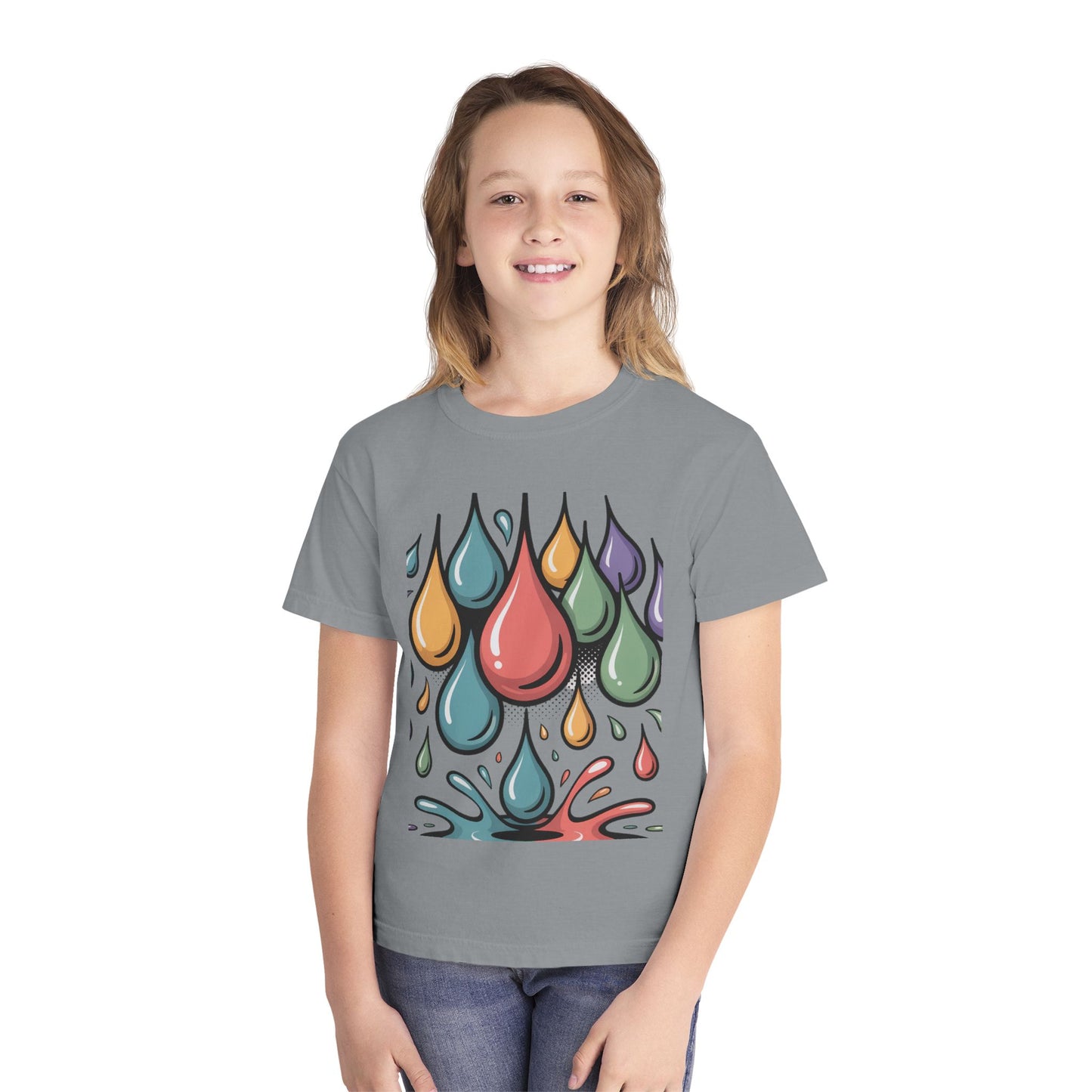 Colorful Rain Drop Youth Midweight Tee
