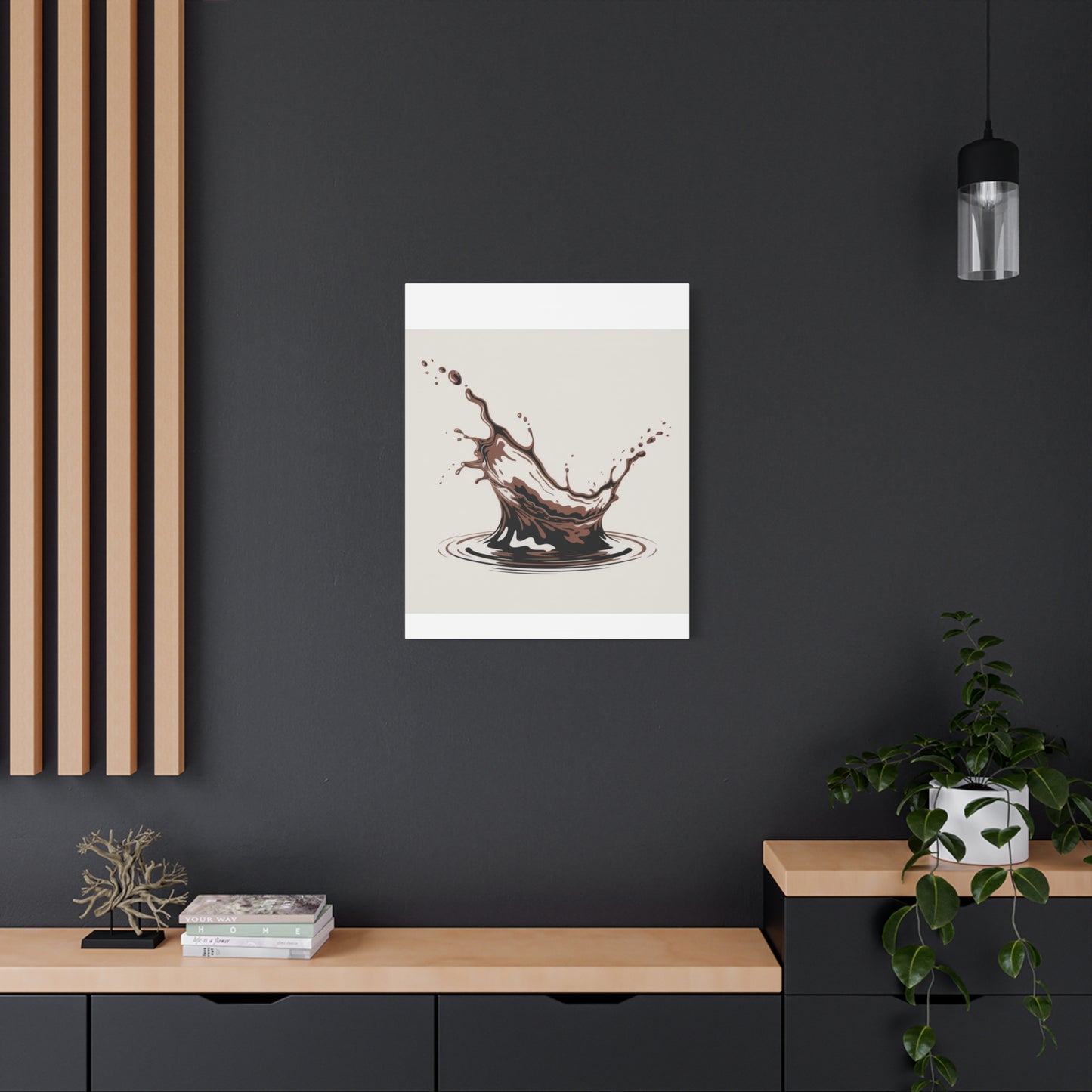 Chocolate Splash Matte Canvas Wall Art – Modern Kitchen Decor