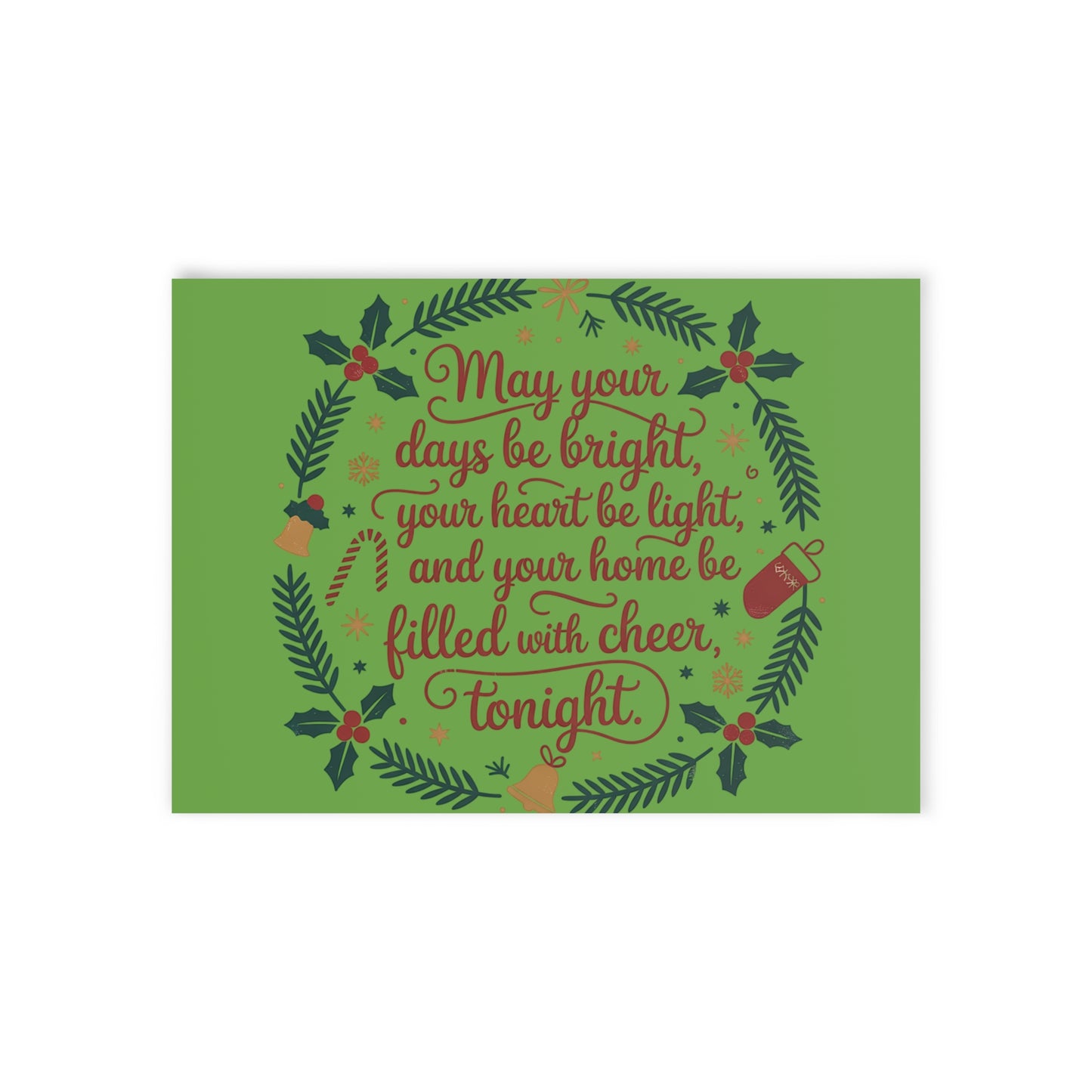 Holiday Cards — Festive Ornament Wreath Two-Sided Christmas Greeting Cards