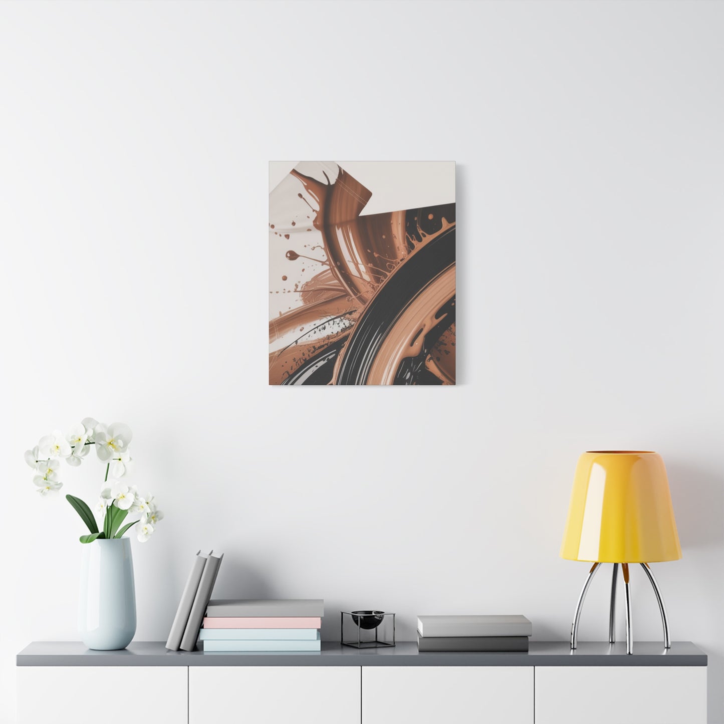 Abstract Brown Swirl Matte Canvas Wall Art (Stretched 1.25")