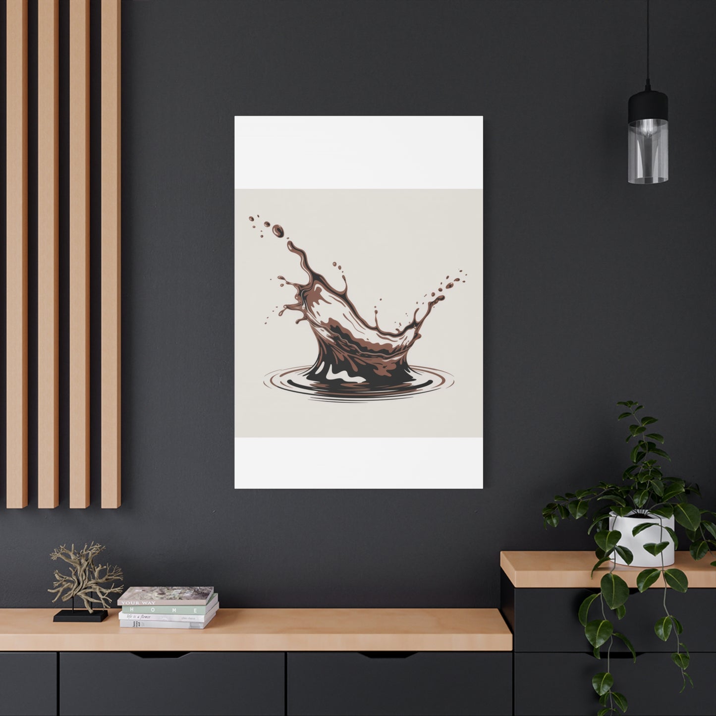 Chocolate Splash Matte Canvas Wall Art – Modern Kitchen Decor