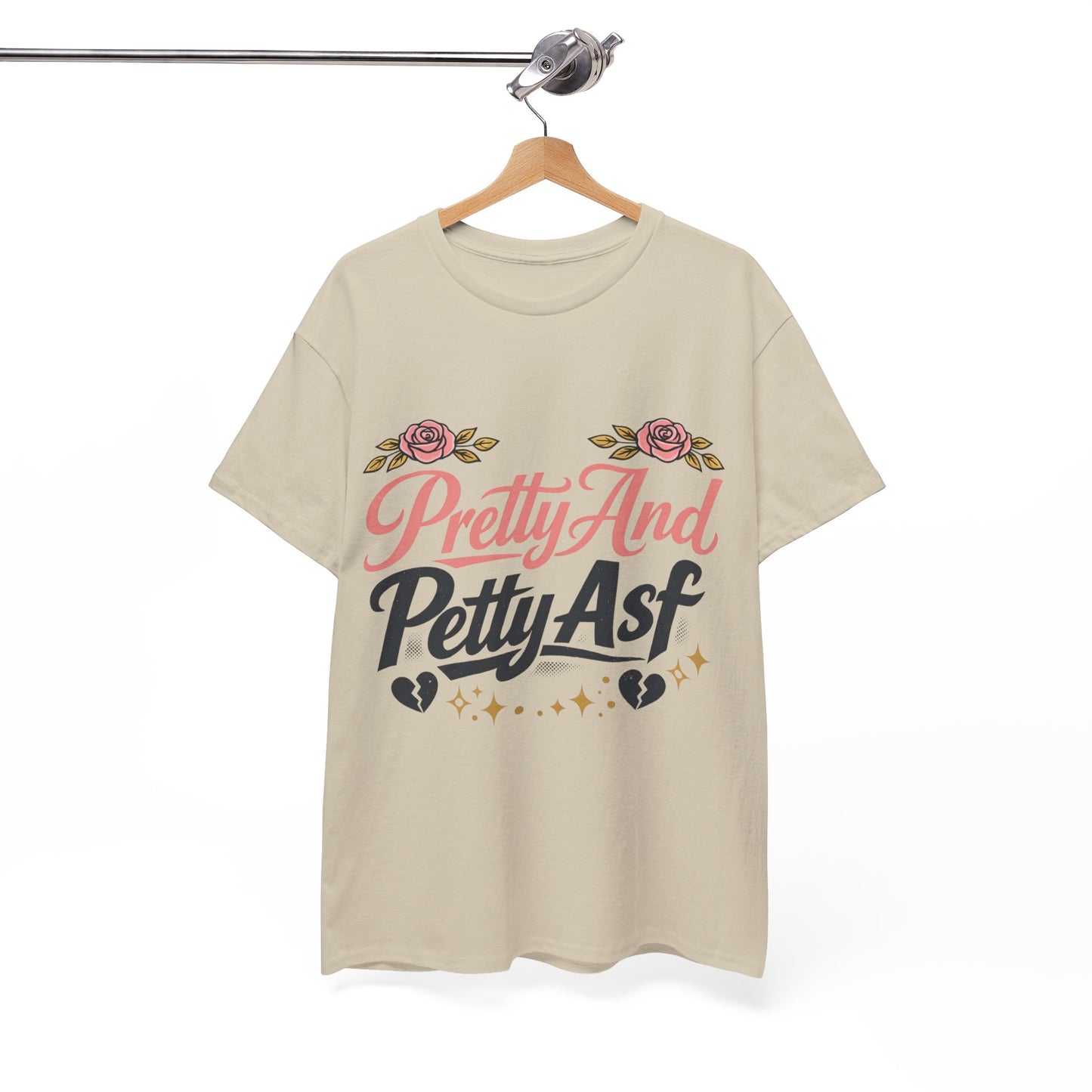 Pretty And Petty Asf Tee — Floral Retro Slogan T‑Shirt