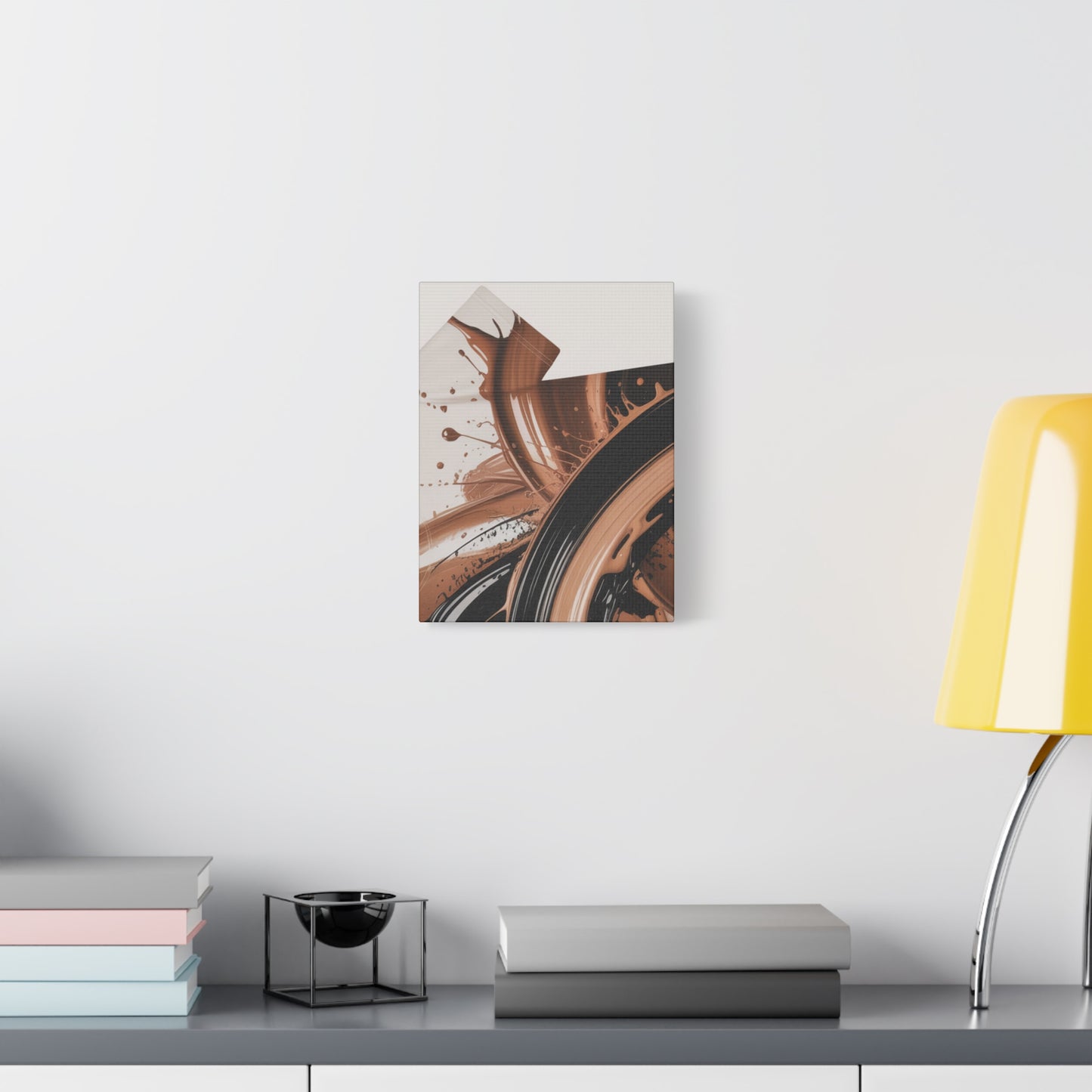 Abstract Brown Swirl Matte Canvas Wall Art (Stretched 1.25")