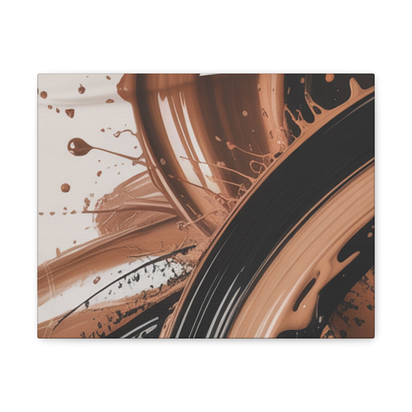 Abstract Brown Swirl Matte Canvas Wall Art (Stretched 1.25")