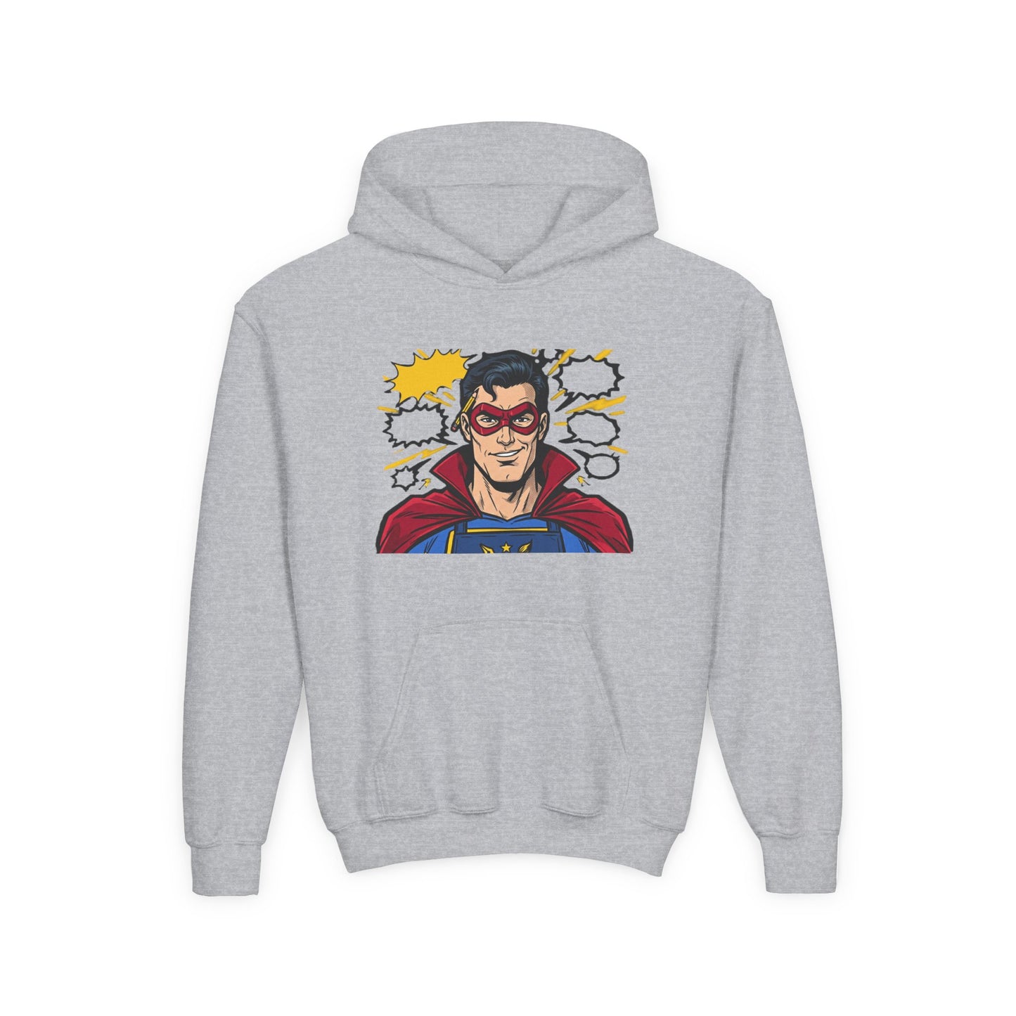 Comic Book Man Youth Hoodie — Graphic Superhero Pullover