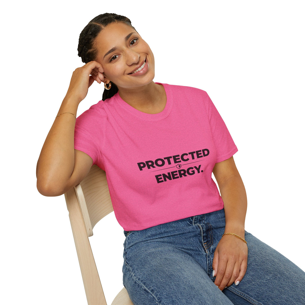 Protected Energy T‑Shirt — Minimalist Spiritual Graphic Tee