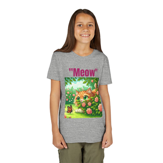 Meow Cat Youth Tee, Cute Kitten Shirt