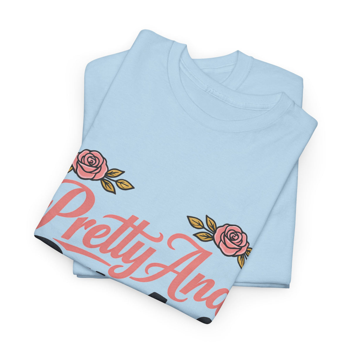 Pretty And Petty Asf Tee — Floral Retro Slogan T‑Shirt