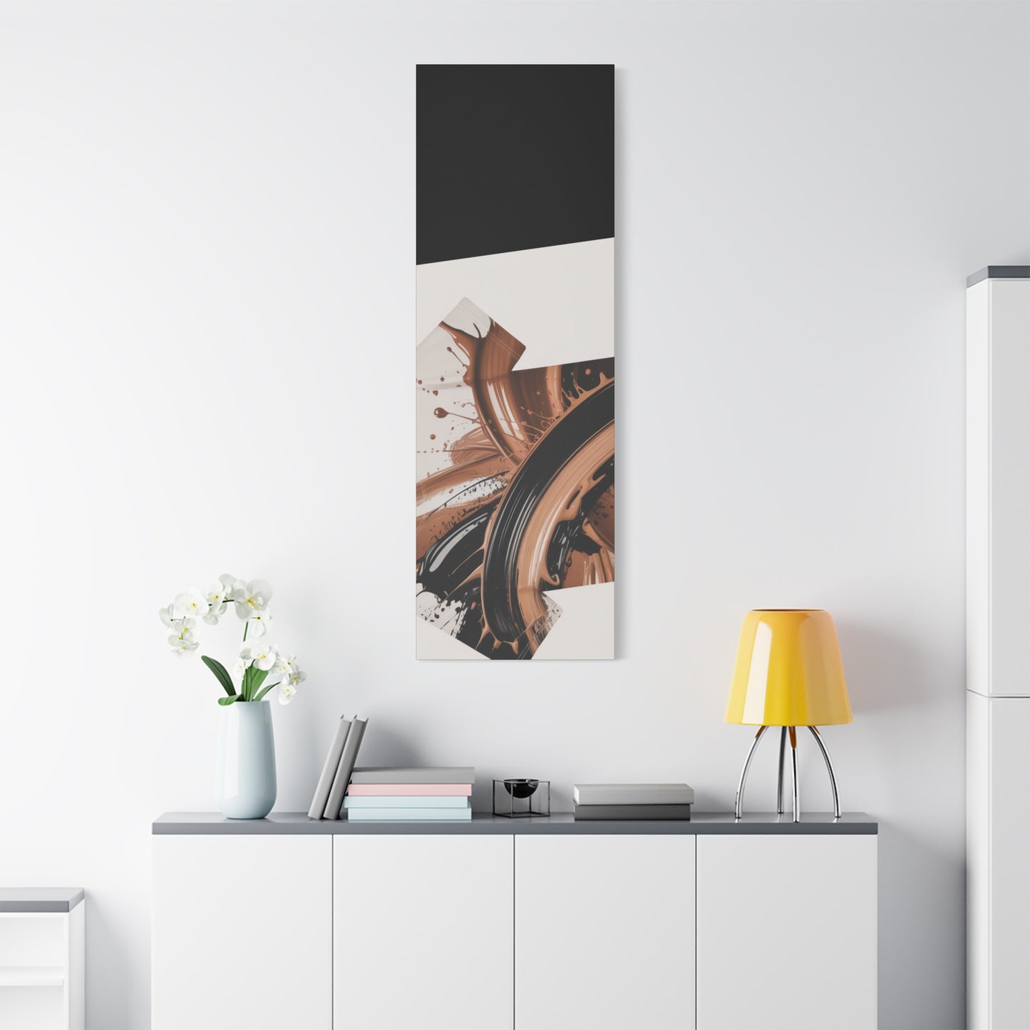 Abstract Brown Swirl Matte Canvas Wall Art (Stretched 1.25")