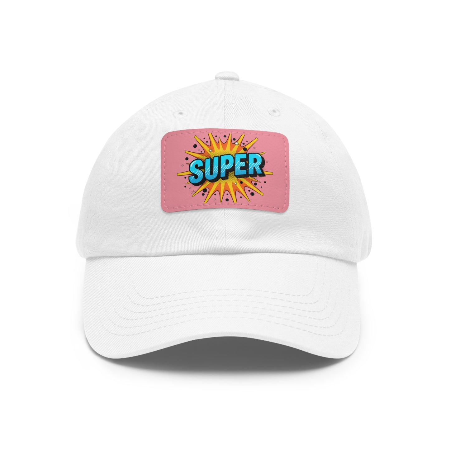 Super Dad Leather Patch Dad Hat — Embroidered 'SUPER' Cap