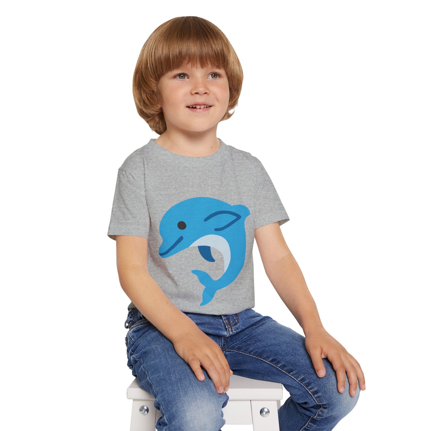Cute Dolphin Toddler T-shirt, Eco-Friendly Kidswear