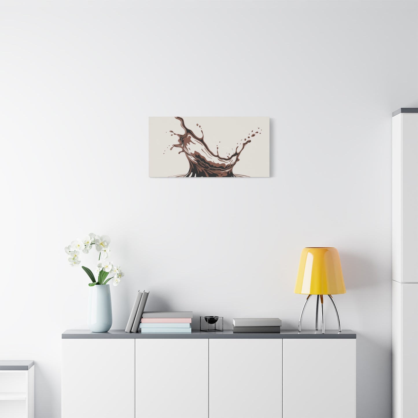 Chocolate Splash Matte Canvas Wall Art – Modern Kitchen Decor