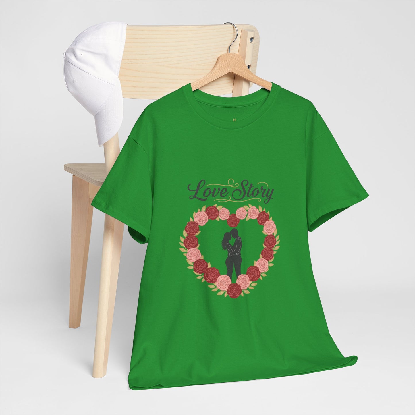 Love Story T-Shirt — 'Love Story' Floral Heart Romance Tee
